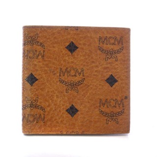 エムシーエム MCM 財布 二つ折り レザー ヴィセトス柄 ロゴ 総柄 茶色