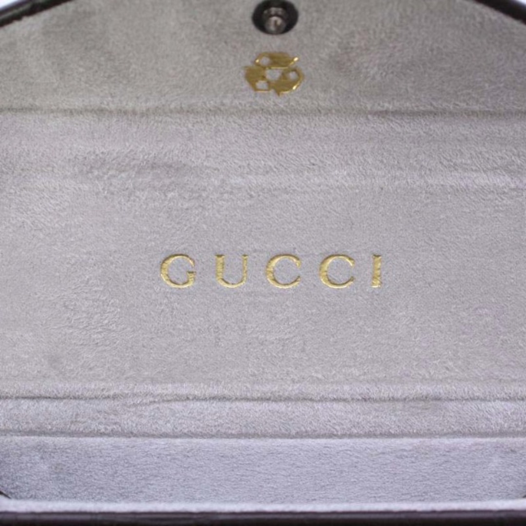 Gucci(グッチ)のグッチ 眼鏡ケース レザー グッチシマ ロゴ 総柄 クリーナー付き 茶色 メンズのファッション小物(その他)の商品写真