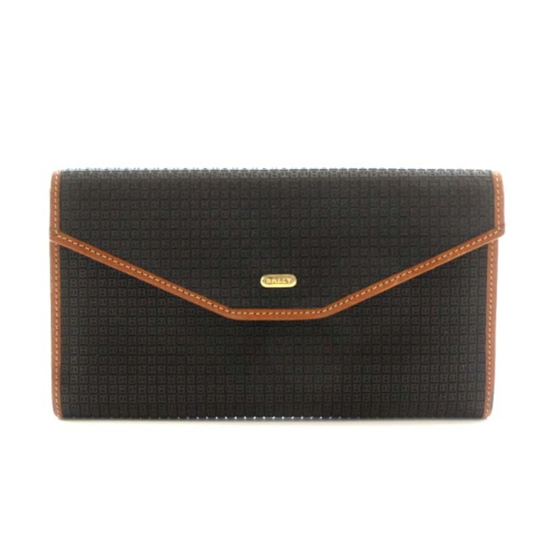 Bally(バリー)のバリー BALLY 長財布 三つ折り レザー エンボス加工 ロゴ 総柄 茶色 レディースのファッション小物(財布)の商品写真