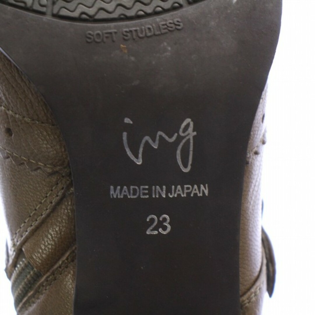 INGNI(イング)のイング ウイングチップショートブーツ スクエアトゥ 23.0cm 茶 レディースの靴/シューズ(ブーツ)の商品写真