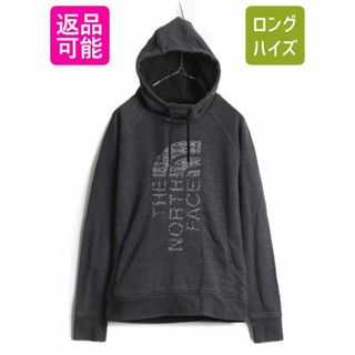 THE NORTH FACE - ノースフェイス スウェット フード パーカー レディース M The North Face プルオーバー 裏起毛 アウトドア ハイネック ロゴ 刺繍 2トーン