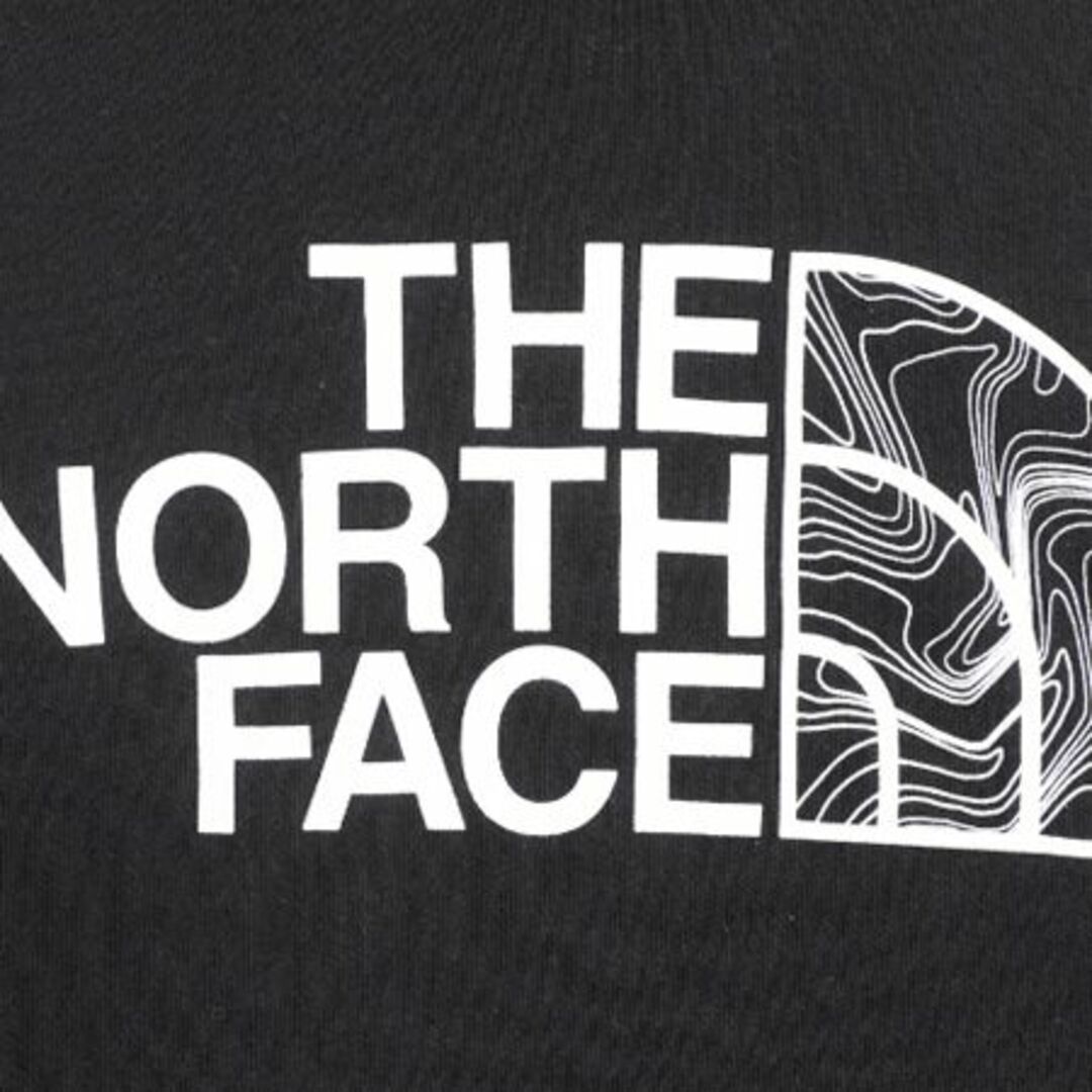 THE NORTH FACE(ザノースフェイス)のノースフェイス プリント スウェット フード パーカー ボーイズ L レディース S 程 The North Face トレーナー プルオーバー アウトドア 黒 キッズ/ベビー/マタニティのキッズ服男の子用(90cm~)(その他)の商品写真