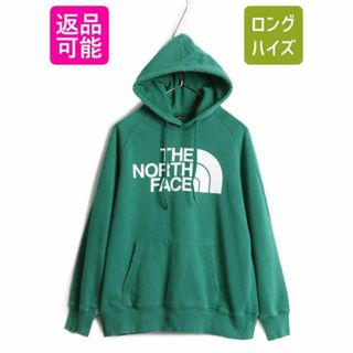 ザノースフェイス(THE NORTH FACE)のノースフェイス プリント スウェット フード パーカー レディース M 古着 The North Face アウトドア トレーナー 裏起毛 プルオーバー 薄手(パーカー)