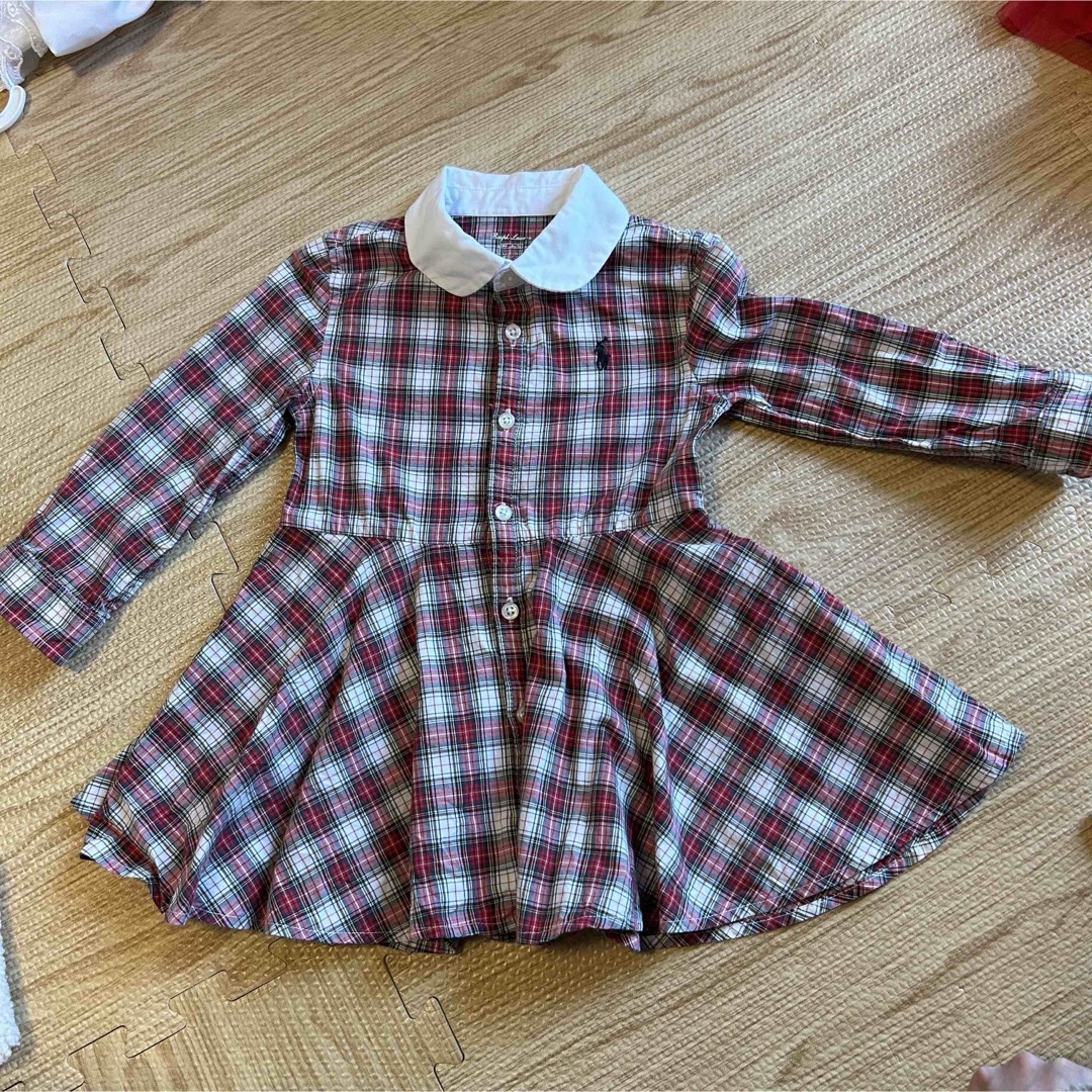 Ralph Lauren(ラルフローレン)のラルフローレン　赤チェック　85 キッズ/ベビー/マタニティのベビー服(~85cm)(ワンピース)の商品写真