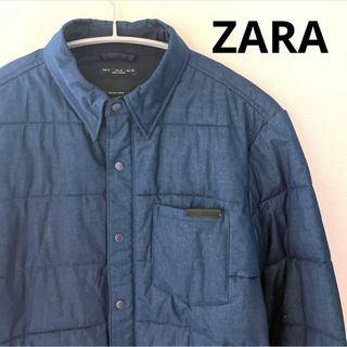 ザラ(ZARA)のZARA 中綿ジャケット　Mサイズ　長袖　ネイビー　ザラ(ブルゾン)