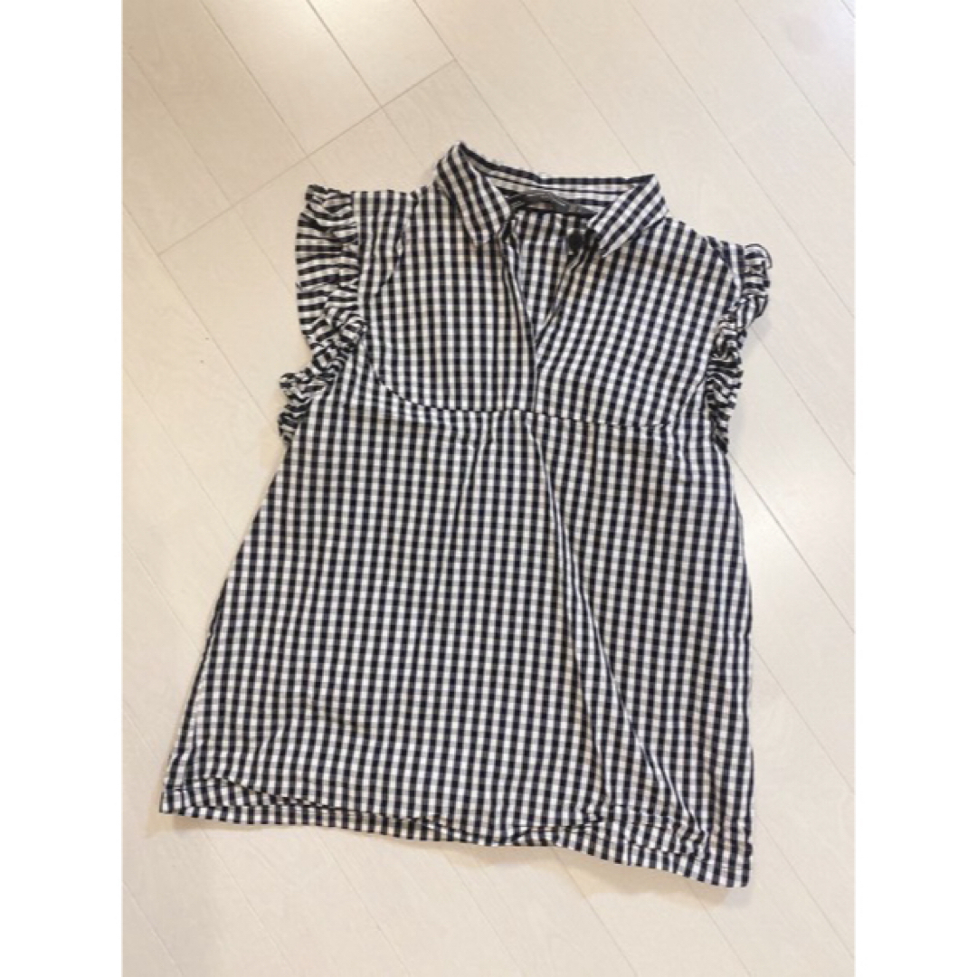 ZARA(ザラ)のZARA ギンガムチェック　トップス レディースのトップス(シャツ/ブラウス(半袖/袖なし))の商品写真