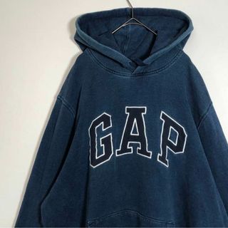 GAP - GAP ギャップ　ビッグサイズ刺繍ロゴ　インディゴカラー　パーカー