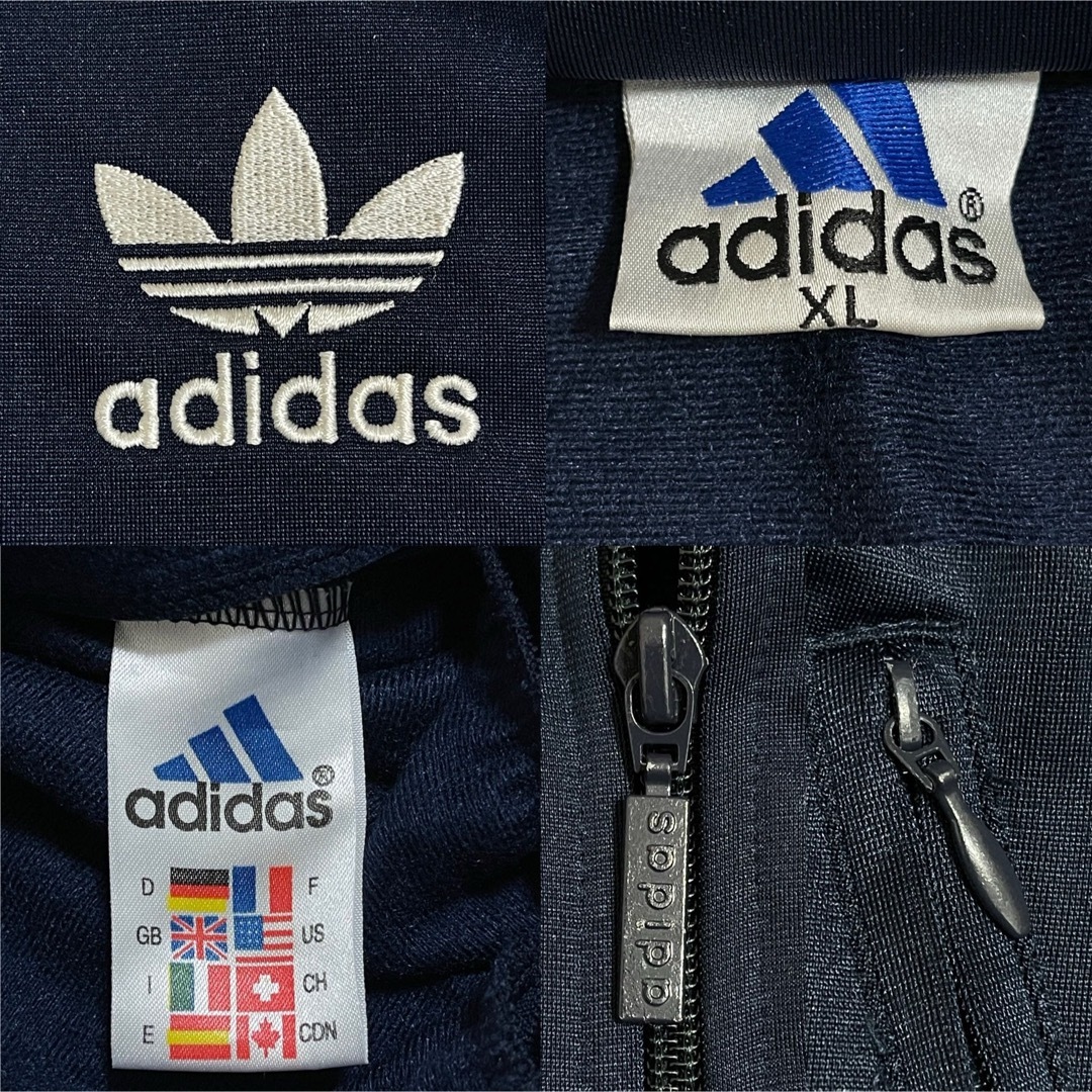 adidas(アディダス)の90sXL新品】アディダス刺繍トラックジャケット古着ジャージ　ネイビー紺ゆるだぼ メンズのトップス(ジャージ)の商品写真