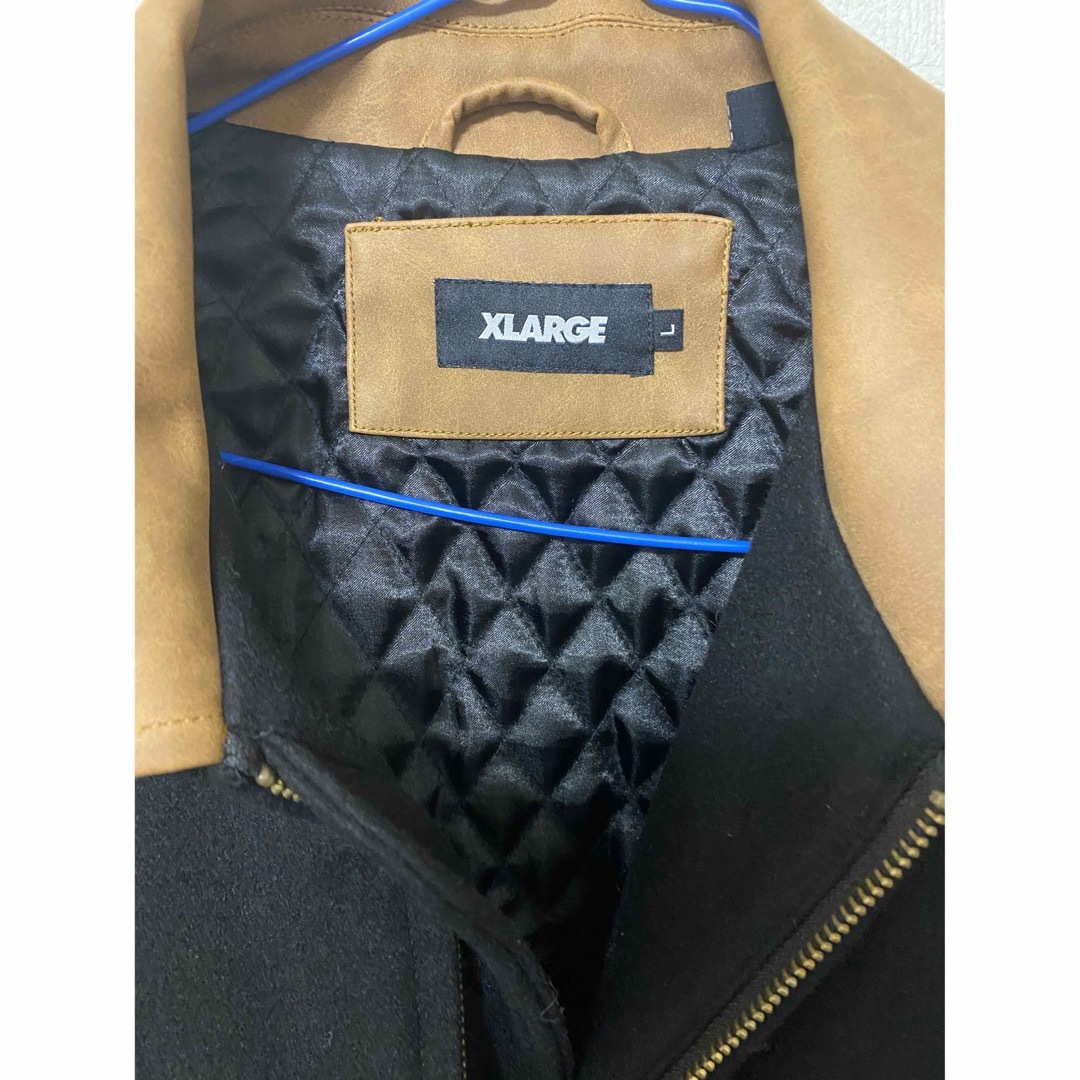 XLARGE(エクストララージ)の【美品】X-LARGE エクストララージ ウールワークジャケット レザー L メンズのジャケット/アウター(その他)の商品写真