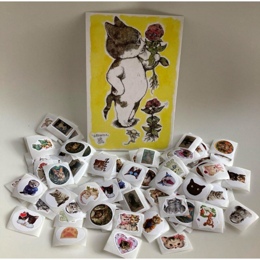 ★Higuchi Yuko★ヒグチユウコ レア!猫 ポストカード シール おまけ ★Higuchi Yuko★ヒグチユウコ レア!猫 ポストカード シール おまけ