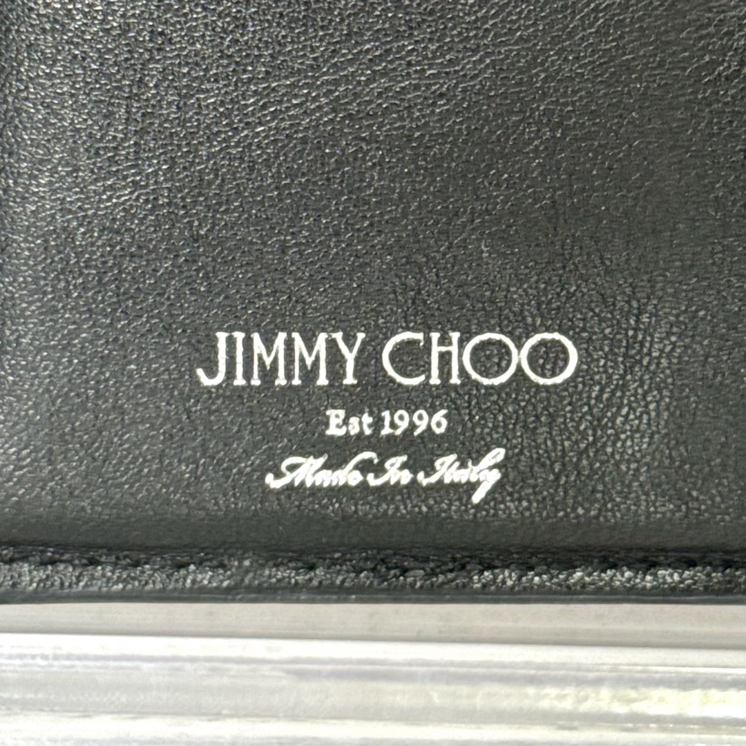 JIMMY CHOO(ジミーチュウ)の【美品】JIMMY CHOO クロコ型押し ダークグレー コンパクト三つ折り財布 レディースのファッション小物(財布)の商品写真