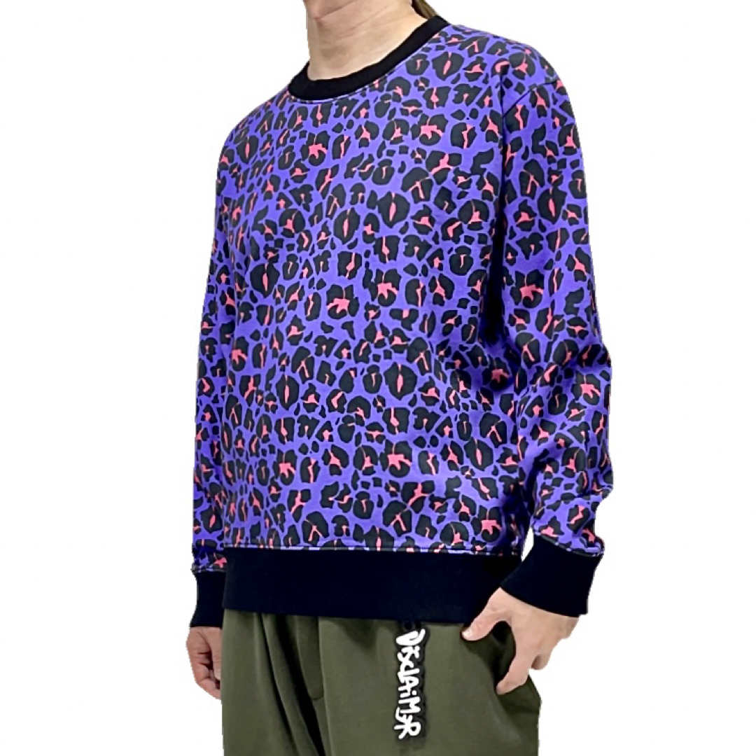 Just Cavalli(ジャストカヴァリ)の新品 Just Cavalli ヒョウ柄 パープルピンク レオパード スウェット メンズのトップス(スウェット)の商品写真