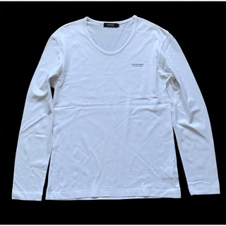 バーバリーブラックレーベル(BURBERRY BLACK LABEL)の美品　 バーバリーブラックレーベル　ロゴプリント長袖Tシャツ2 ホワイト(Tシャツ/カットソー(七分/長袖))