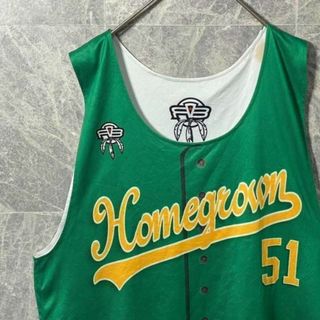 90s ゲームシャツ　古着　グリーン　homegrown イエロー　人気色(Tシャツ/カットソー(半袖/袖なし))