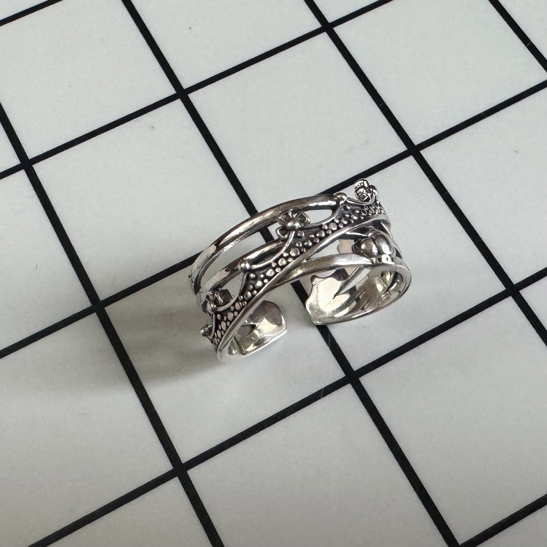 指輪　リング　オシャレ　デザイン　男女兼用　　サイズ調整可能　シルバー　S925 レディースのアクセサリー(リング(指輪))の商品写真