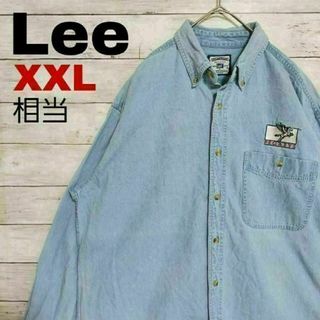 リー(Lee)のu54 US古着 Lee リー BD長袖シャツ デニム ペガサス 馬 刺繍ロゴ(シャツ)