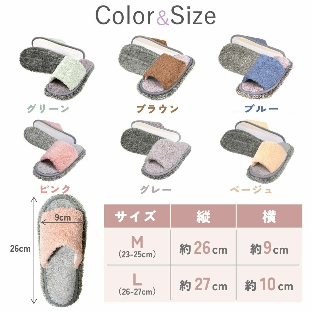 【色: ブルー Lサイズ】Kind Slipper 掃除専門のプロも推薦 ルーム レディースの靴/シューズ(その他)の商品写真