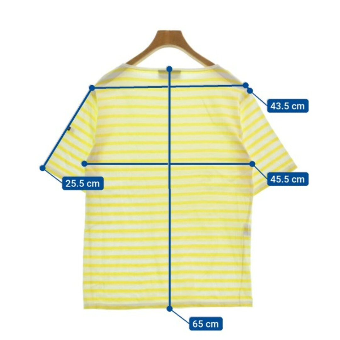 SAINT JAMES(セントジェームス)のSAINT JAMES Tシャツ・カットソー -(XS位) 黄x白(ボーダー) 【古着】【中古】 メンズのトップス(Tシャツ/カットソー(半袖/袖なし))の商品写真