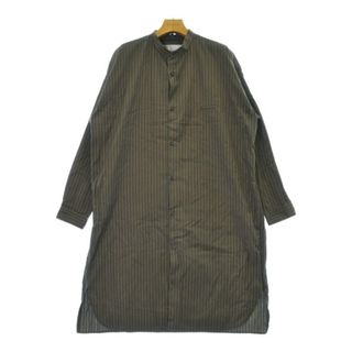 ドゥルカマラ(Dulcamara)のDulcamara シャツワンピース 1(S位) カーキ系x青系(ストライプ) 【古着】【中古】(その他)