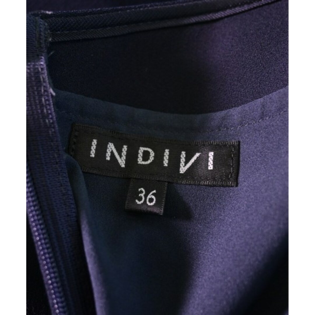 INDIVI(インディヴィ)のINDIVI インディヴィ ワンピース 36(S位) 紺 【古着】【中古】 レディースのワンピース(ひざ丈ワンピース)の商品写真