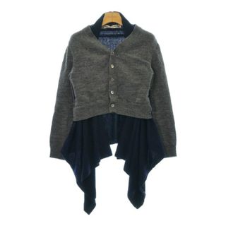 コムデギャルソン(COMME des GARCONS)のCOMME des GARCONS カーディガン S グレーx紺 【古着】【中古】(カーディガン)