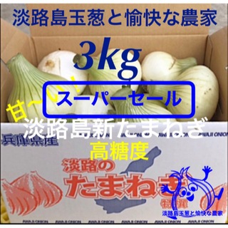 ＜スーパーセール＞淡路島産新玉ねぎ 3kg 高糖度 新たまねぎ 新玉葱 新タマ(野菜)