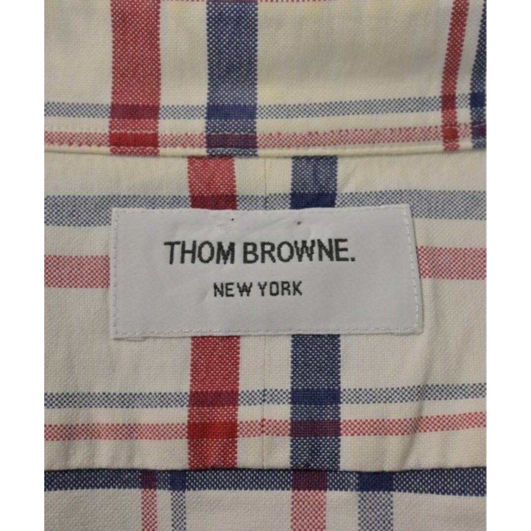 THOM BROWNE(トムブラウン)のTHOM BROWNE カジュアルシャツ 2(M位) 白x赤x青(チェック) 【古着】【中古】 メンズのトップス(シャツ)の商品写真