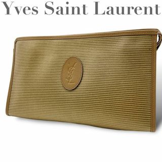 イヴサンローラン(Yves Saint Laurent)のYves Saint Laurent  セカンドバッグ ベージュ レザー YSL(セカンドバッグ/クラッチバッグ)