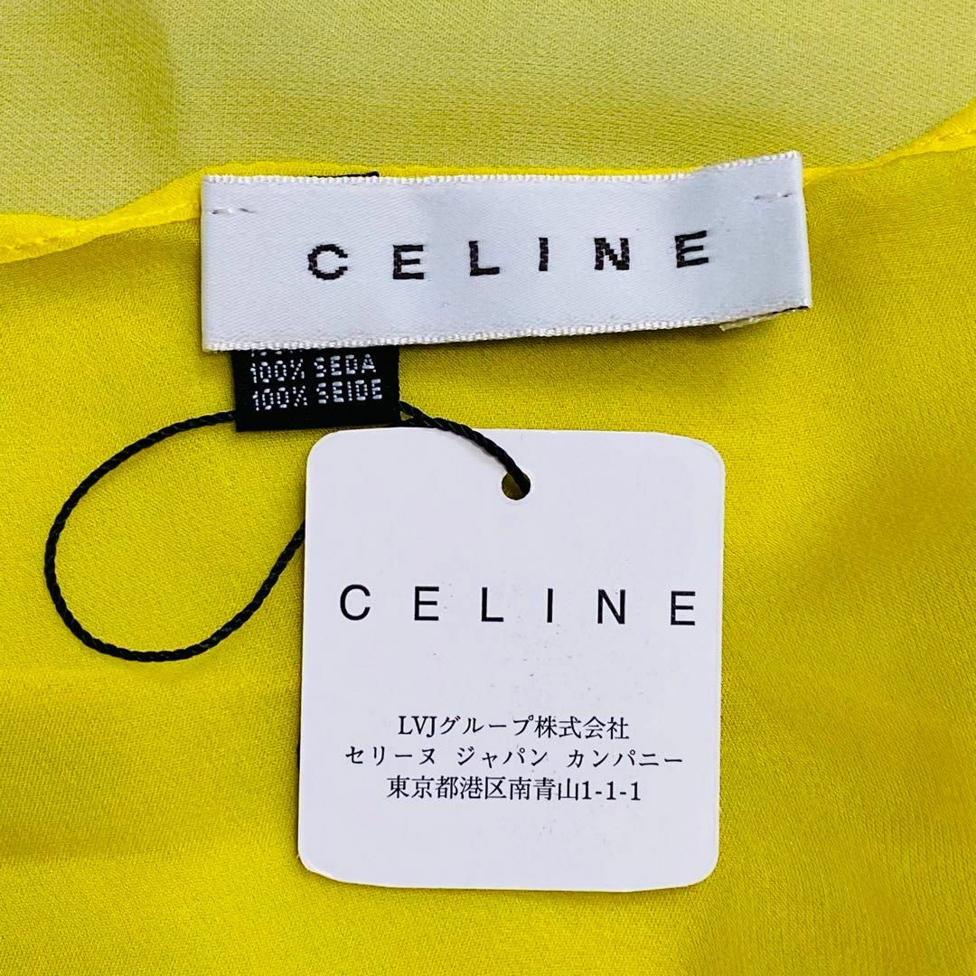 celine(セリーヌ)の未使用品 ★CELINE★ スカーフ シフォン トリオンフ レース イエロー レディースのファッション小物(バンダナ/スカーフ)の商品写真