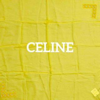 セリーヌ(celine)の未使用品 ★CELINE★ スカーフ シフォン トリオンフ レース イエロー(バンダナ/スカーフ)