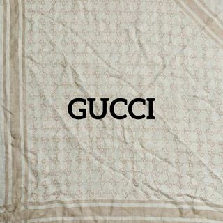 Gucci - ★GUCCI★ ストール 三角形 GGロゴ ガーゼ生地 金具 ブラウン ベージュ