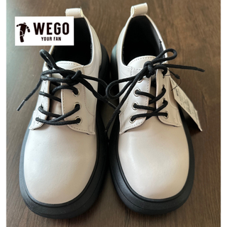 ウィゴー(WEGO)の【WEGO ウィゴー】レースアップブーツ ホワイト 23.5センチ(ブーツ)