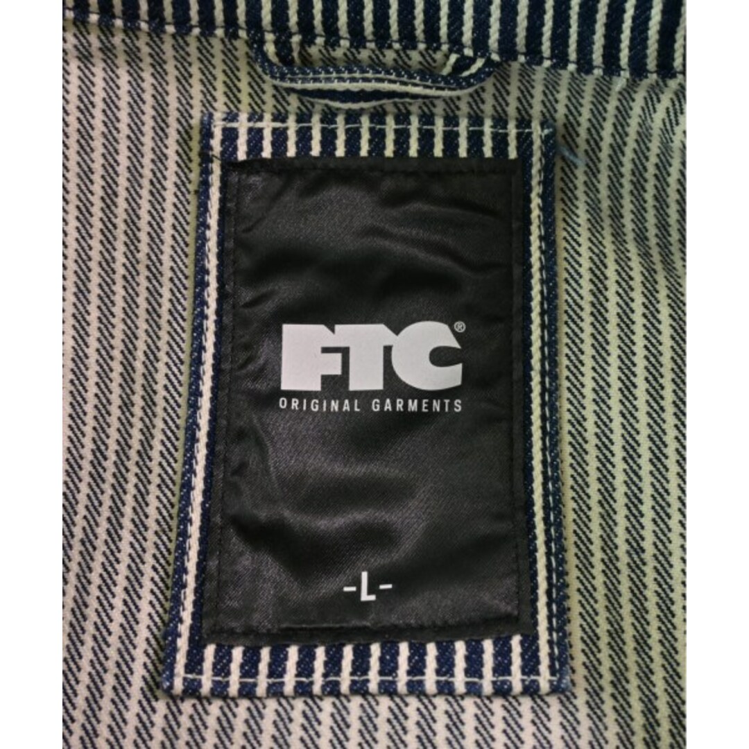 FTC(エフティーシー)のFTC エフティーシー カバーオール L 紺x白(ストライプ) 【古着】【中古】 メンズのジャケット/アウター(カバーオール)の商品写真