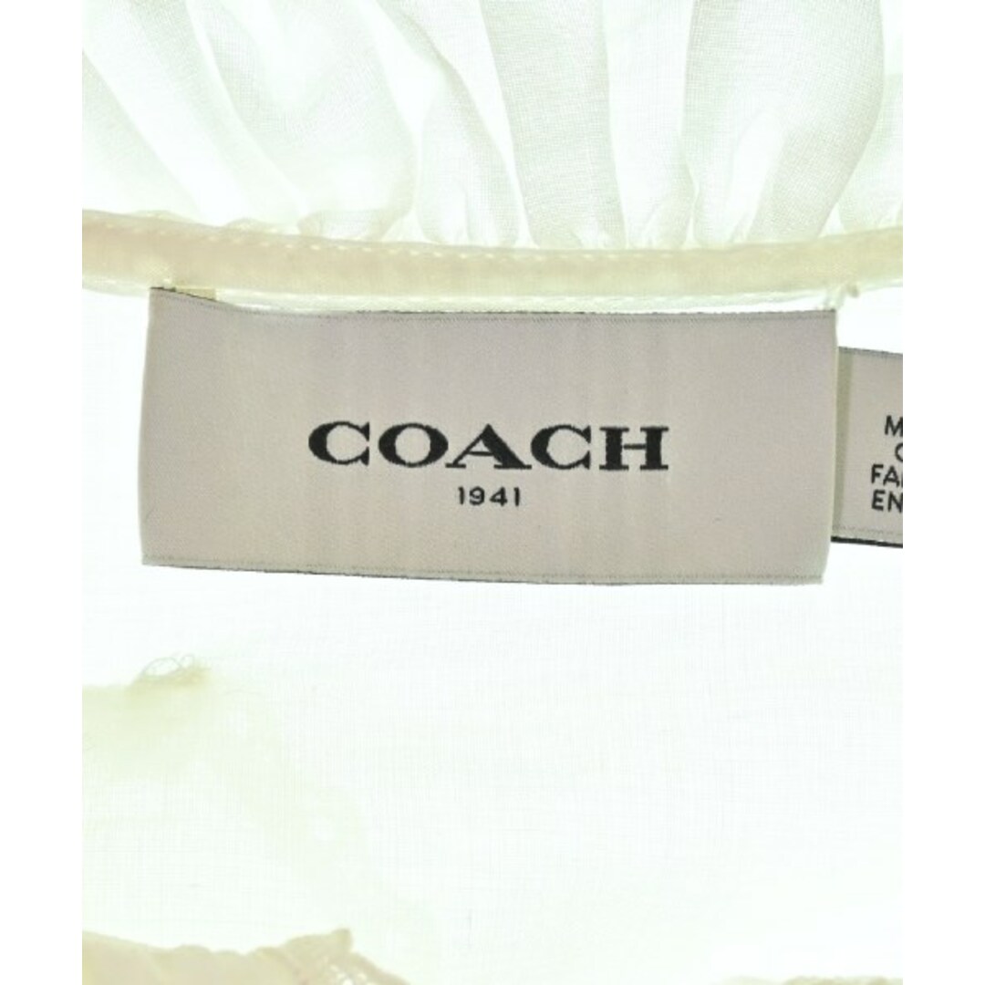 COACH(コーチ)のCOACH コーチ ブラウス 2(M位) 白 【古着】【中古】 レディースのトップス(シャツ/ブラウス(長袖/七分))の商品写真
