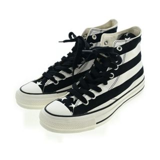 CONVERSE ADDICT スニーカー 26cm 白x黒(ボーダー) 【古着】【中古】(スニーカー)