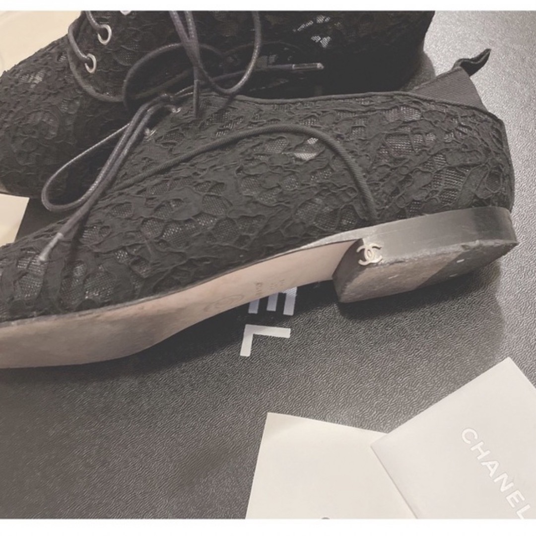 CHANEL(シャネル)のシャネルレースオックスフォード レディースの靴/シューズ(バレエシューズ)の商品写真