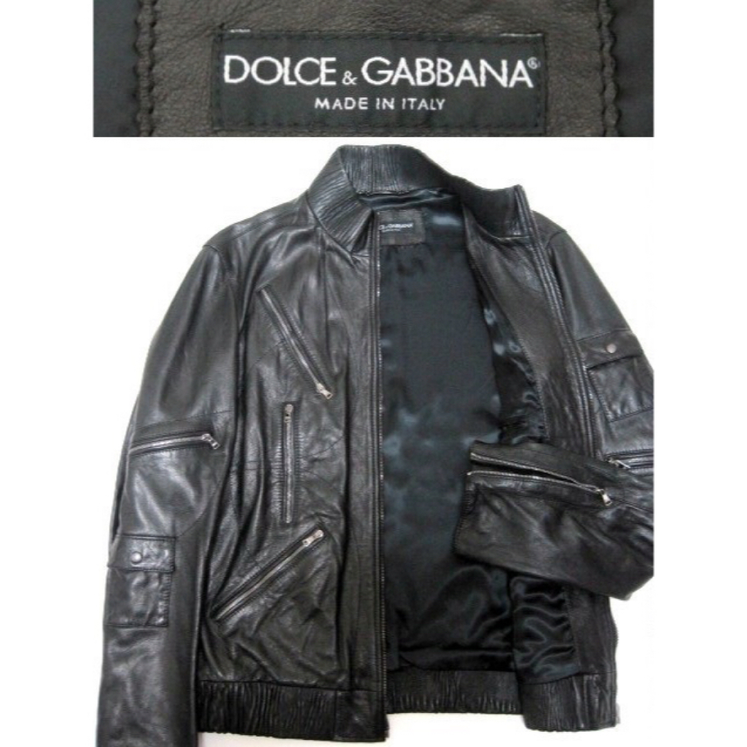 DOLCE&GABBANA(ドルチェアンドガッバーナ)の新品 54 ドルチェ&ガッバーナ 希少 マルチジップ ラムレザー ジャケット 黒 メンズのジャケット/アウター(レザージャケット)の商品写真