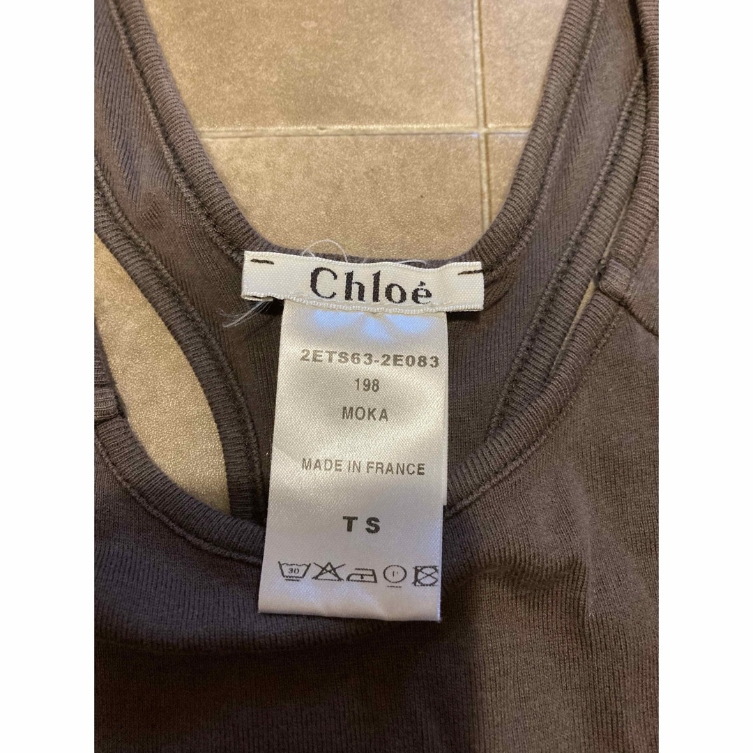 Chloe(クロエ)のクロエ　Chloe タンクトップ　モカ　サイズTS レディースのトップス(タンクトップ)の商品写真