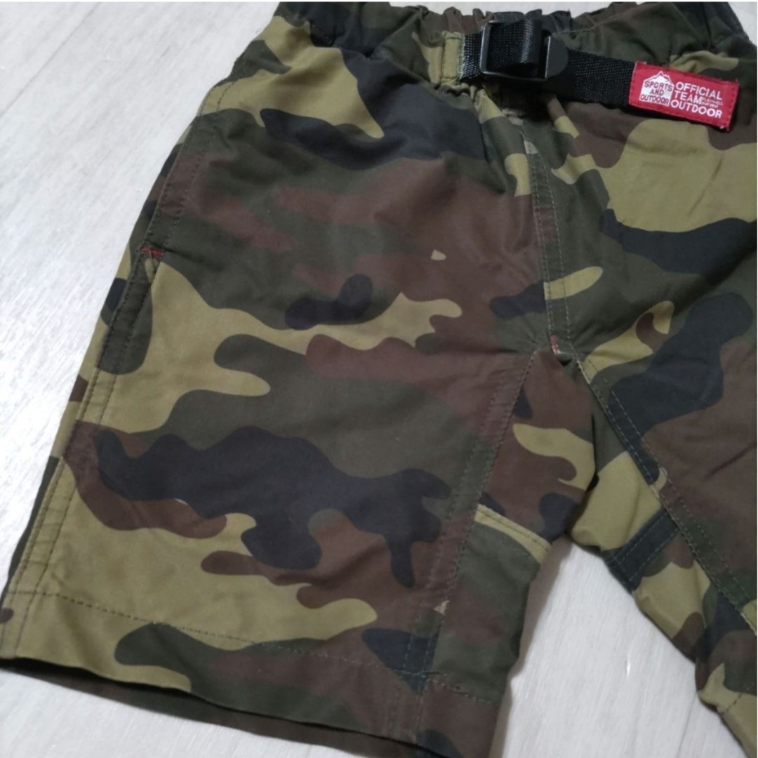 OUTDOOR(アウトドア)の★　OUTDOOR　アウトドア　迷彩　ハーフパンツ　100サイズ　キッズ キッズ/ベビー/マタニティのキッズ服男の子用(90cm~)(パンツ/スパッツ)の商品写真