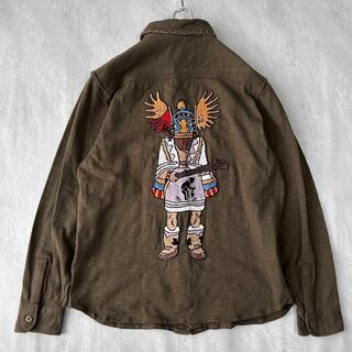 東洋エンタープライズ - 東洋エンタープライズ インディアン 刺繍シャツ カーキ S 古着 ビンテージ