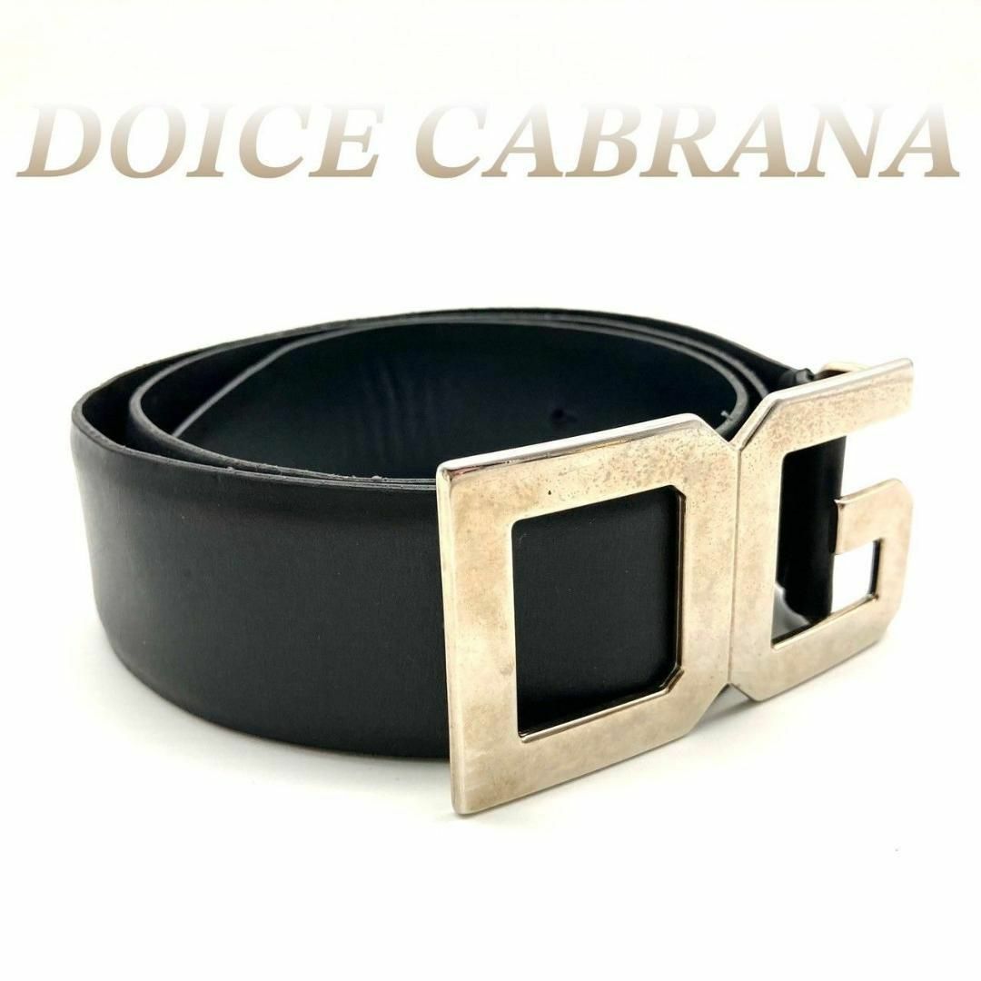 DOLCE&GABBANA(ドルチェアンドガッバーナ)のドルチェ&ガッバーナ ベルト D&G ロゴ レザー ブラック 60322 メンズのファッション小物(ベルト)の商品写真