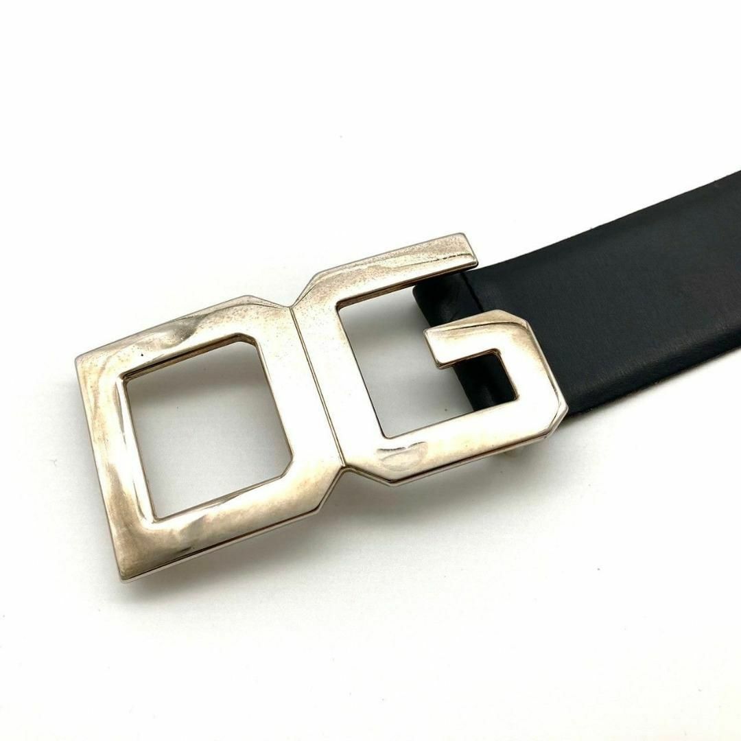 DOLCE&GABBANA(ドルチェアンドガッバーナ)のドルチェ&ガッバーナ ベルト D&G ロゴ レザー ブラック 60322 メンズのファッション小物(ベルト)の商品写真