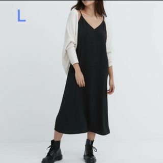 UNIQLO - UNIQLO キャミソールワンピース Ｌ ブラック