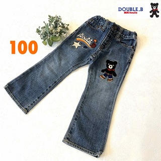 ダブルビー(DOUBLE.B)の【DOUBLE.B】ワッペン　刺繍　デニム　パンツ　100(パンツ/スパッツ)
