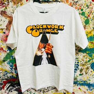 時計仕掛けのオレンジ レトロ リプリント Tシャツ 半袖 メンズ   白(Tシャツ/カットソー(半袖/袖なし))