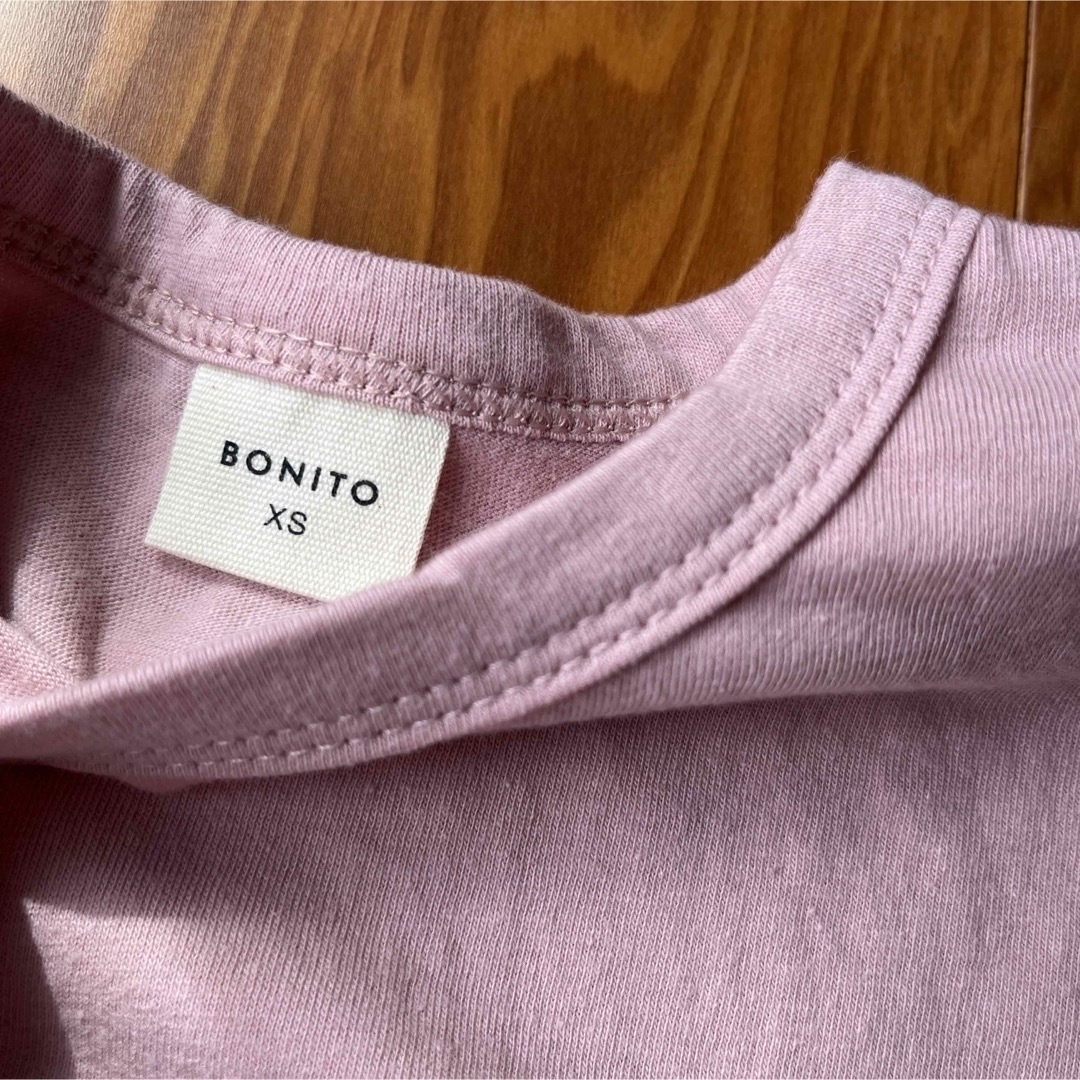 【新品】BONITO ボニート 半袖 ボーダー ピンク 80 キッズ/ベビー/マタニティのベビー服(~85cm)(Ｔシャツ)の商品写真