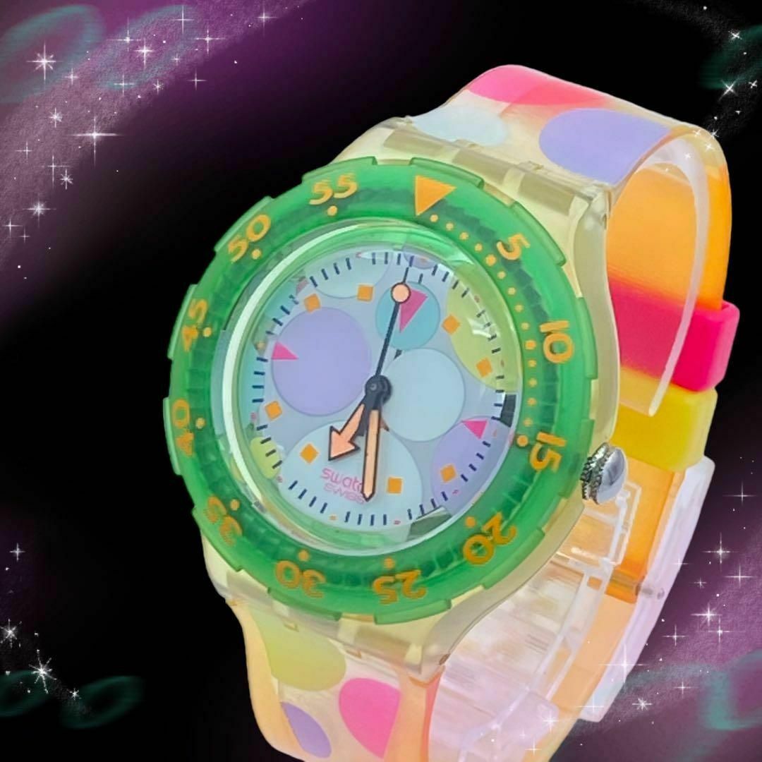 swatch(スウォッチ)の《希少　稼動品》　スウォッチ　スクーバ　回転ベゼル　防水　レディース腕時計 レディースのファッション小物(腕時計)の商品写真