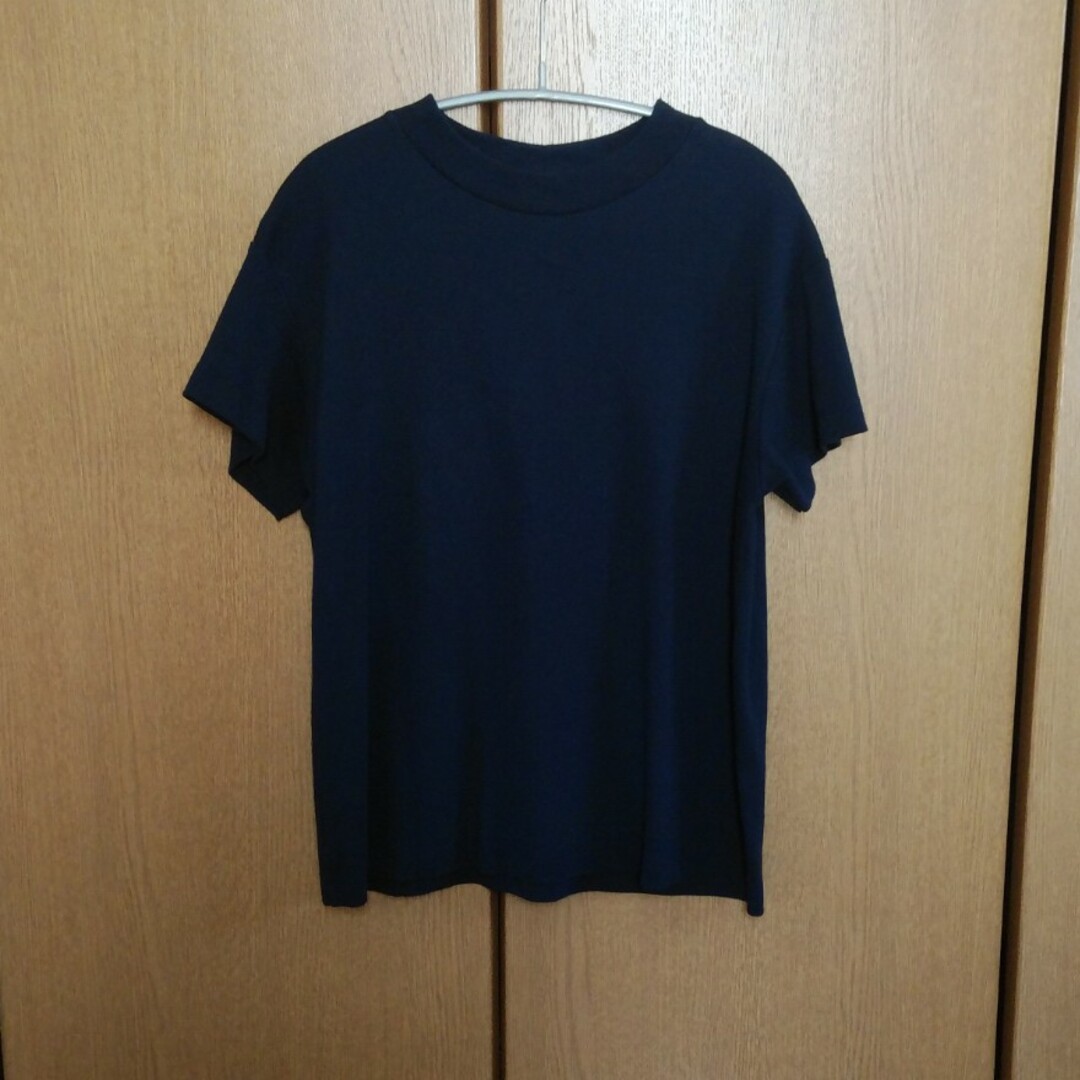 GU(ジーユー)のGU スムースT ネイビー レディースのトップス(Tシャツ(半袖/袖なし))の商品写真