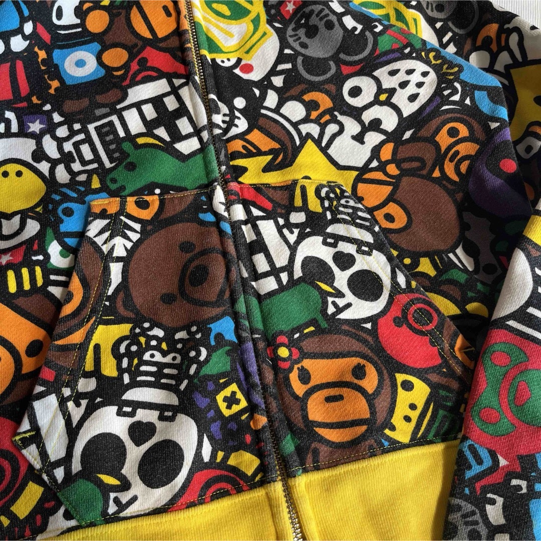 A BATHING APE(アベイシングエイプ)のアベイシングエイプ 総柄 パーカー kids XXS 130cm キッズ/ベビー/マタニティのキッズ服男の子用(90cm~)(ジャケット/上着)の商品写真