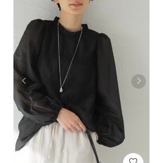 スピックアンドスパン(Spick & Span)の★ Spick&Span★美品★ ギャザーシアーフリルブラウス /キャミソール付(シャツ/ブラウス(長袖/七分))